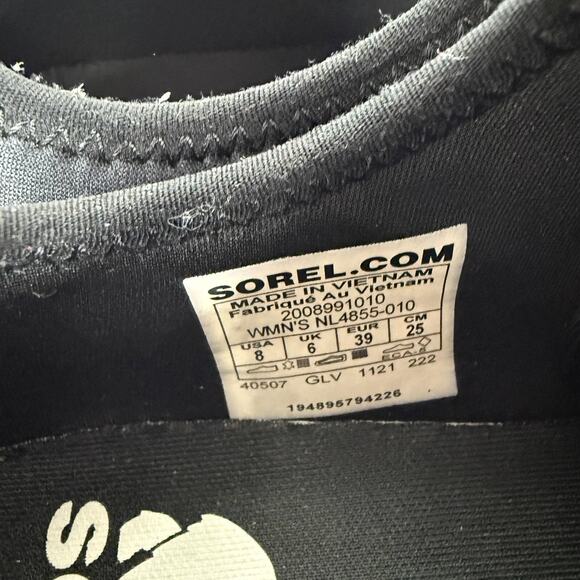 Sorel Ona 503 Platform Sneakers Womens 8 Black White Low Top Running Shoes - Picture 9 of 9